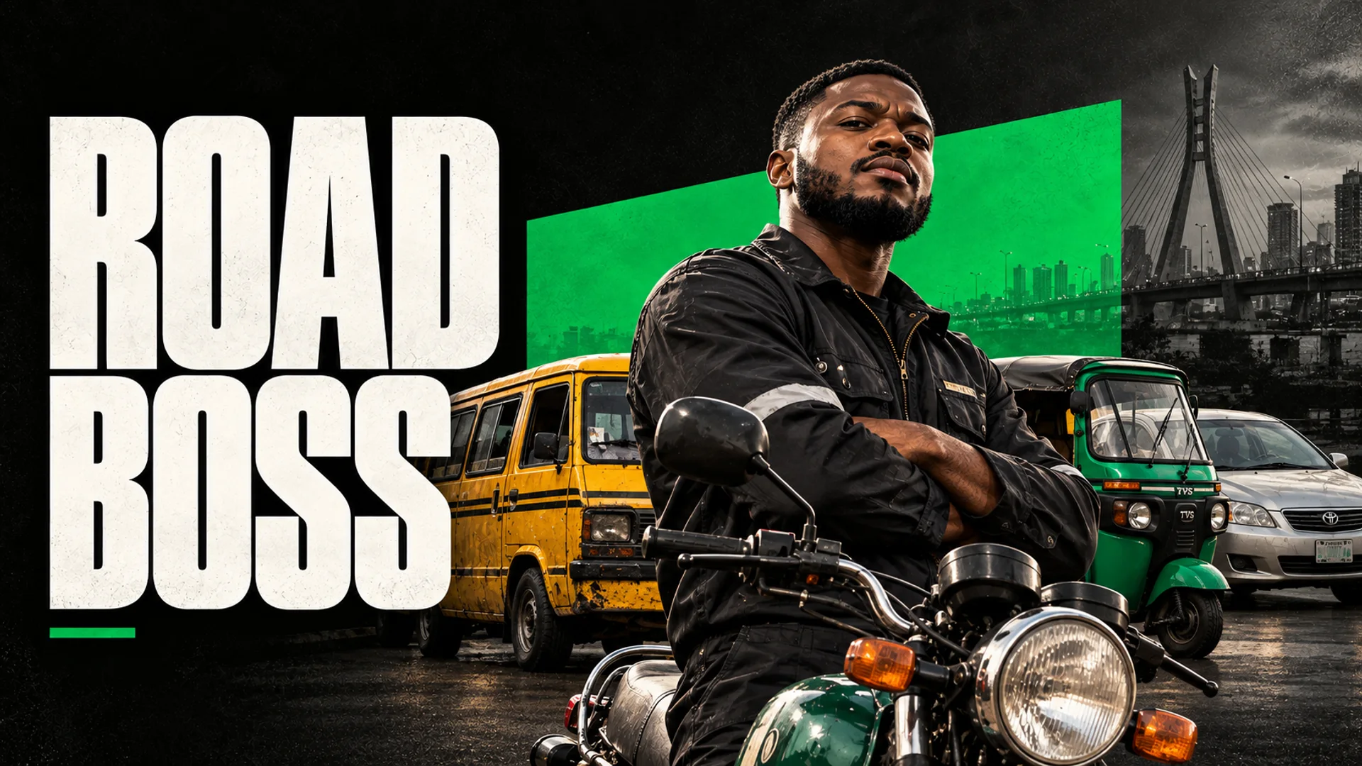 ROAD BOSS: A transport operator with a motorcycle, danfo, keke and car